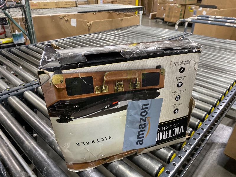 Photo 1 of Victrola Journey Bluetooth Portable Suitcase Record Player – with Built-in Speakers, 3 Speed Vinyl Record Player, RCA Out, Headphone Jack (Brown)