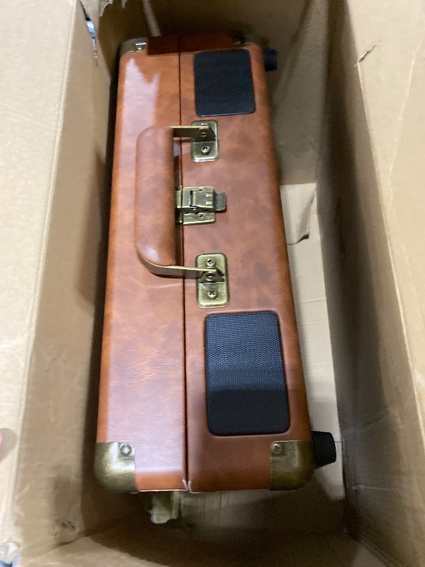 Photo 1 of Victrola Journey Bluetooth Portable Suitcase Record Player – with Built-in Speakers, 3 Speed Vinyl Record Player, RCA Out, Headphone Jack (Brown)