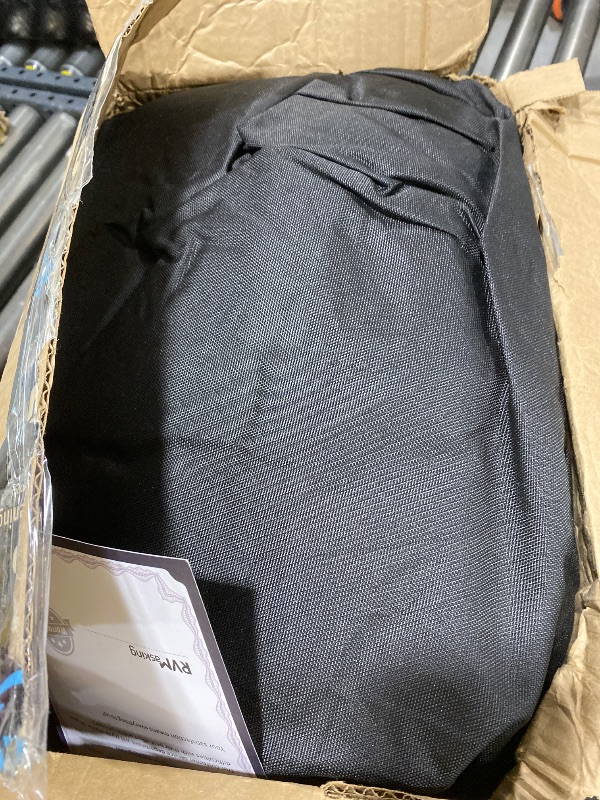 Photo 1 of RVMasking Boat Cover, Ultra-Thick 1600D Polyester Canvas with Double PU Waterproof Coating, Fits 20-22ft Tri-Hull, V-Hull, Runabout, Fish & Ski Boat, Bass Boat, Black