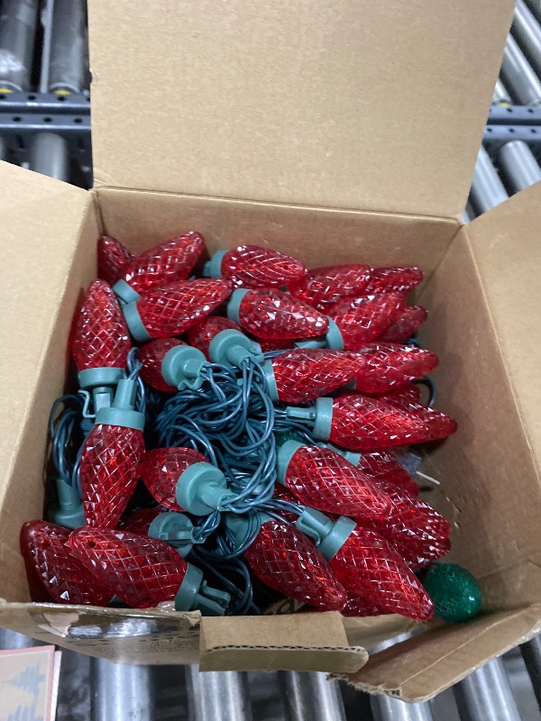 Photo 1 of 2 Pack C9 LED Christmas String Lights - Each 82ft 100 LED Outdoor String Lights with Timer and 8 Lighting Modes, Plug in Extendable Roofline Lights String for Outside Yard Christmas Holiday Decoration