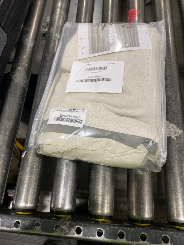 Photo 1 of 100% Blackout Curtains 84 Inch Length 2 Panels Set Neutral Boho Linen Farmhouse for Bedroom Windows Living Room Darkening Thermal Insulated Drapes Natural Cream Ivory 7ft Long Back Tab Pleated Pocket