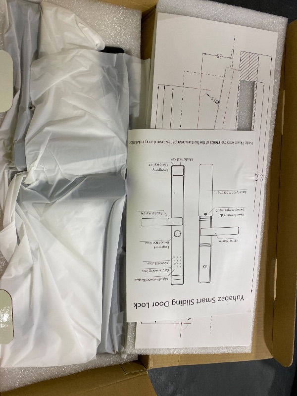 Photo 1 of Sliding Door Smart Lock, Sliding Glass Door Lock with Fingerprint, JNZCH Smart Mortise Lock with App Control, IC Card, Keys, Anti-Peep Touchscreen, Perfect for Patio, Home (Black)