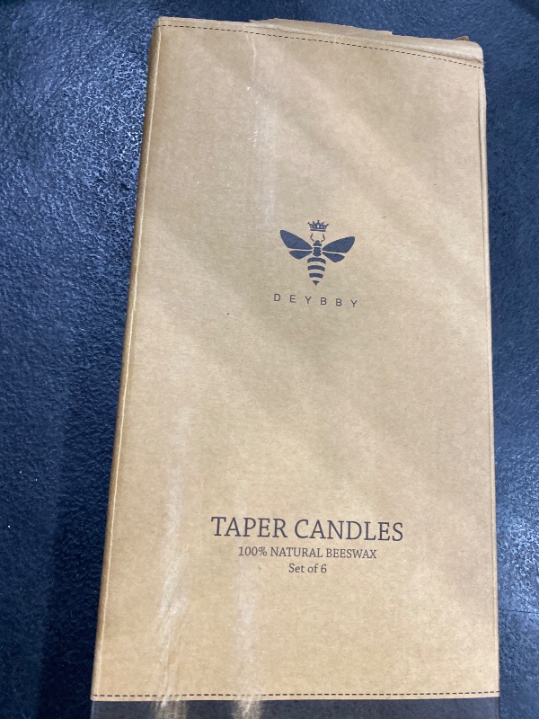 Photo 1 of 10" Natural Beeswax Taper Candles - 6 Pack Beeswax Candles Set, Yellow