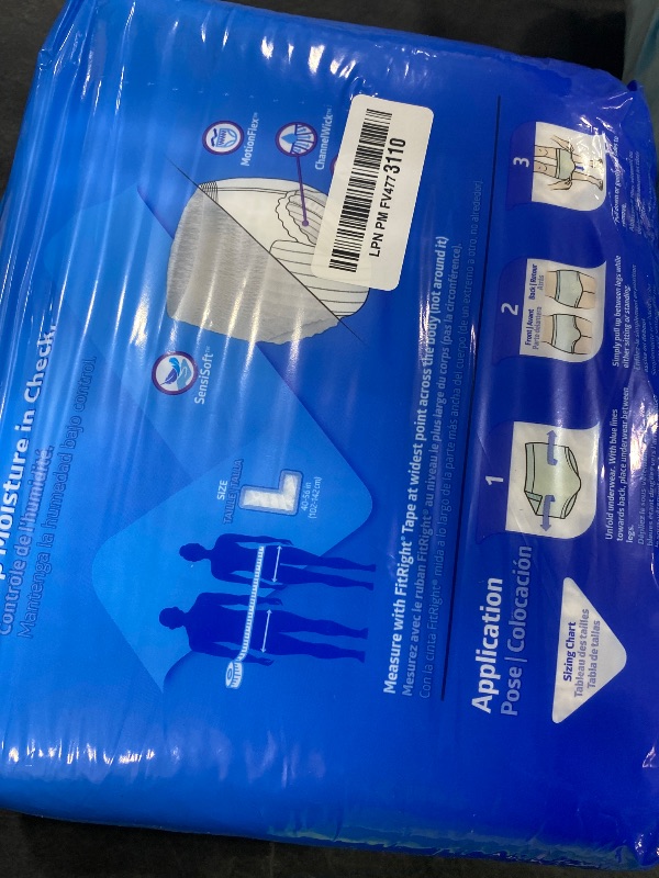 Photo 1 of FitRight Super Protective Unisex Incontinence Underwear, Maximum Absorbency, Large (40-56 Inch Waist), Dependable Comfort & Leak Protection, 20 Count