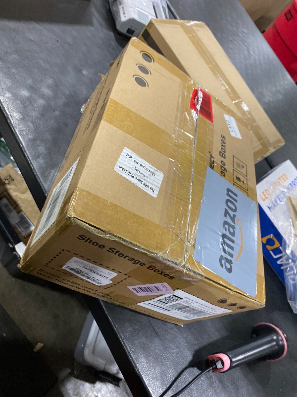 Photo 1 of Kuject XX-Large Shoe Storage Boxes Organizers Clear Plastic Stackable 12 Pack, Shoe Rack & Holder Substitute, Sneaker Containers, Toy Storage Organizer Bins for Entryway, Closet, Under Bed, Black