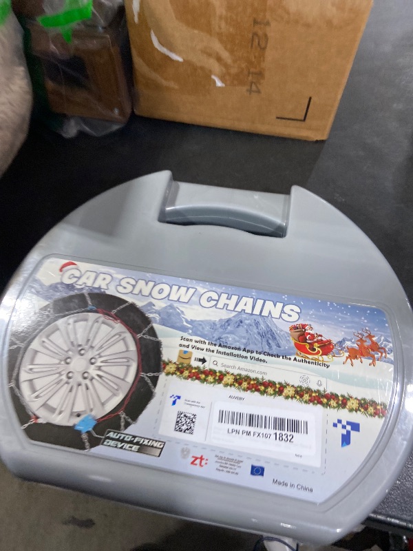 Photo 1 of Snow-Chains Auto Fixing 1 Min Quick Fit Easy Installation Tire-Chains, Gifts for Safety, Portable Reusable Universal Emergency Tire Traction Chain for Passenger Car and SUV - Set of 2 (XM-100)