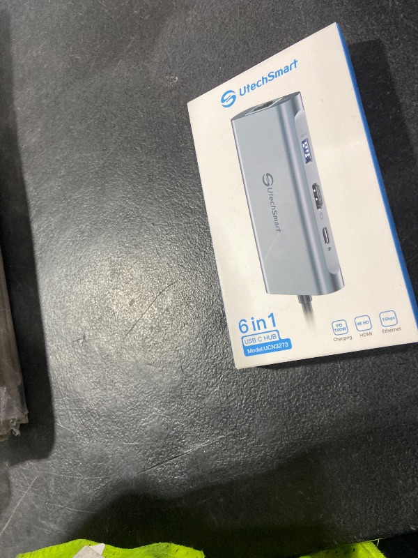 Photo 1 of UtechSmart USB C Hub, USB C Ethernet Multiport Adapter, 6 In 1 USB C to HDMI Dock Compatible for Macbook Pro/Air, Chromebook, Dell XPS, HP and Type C Devices (Gigabit Ethernet 100W PD 4K HDMI USB 3.0)