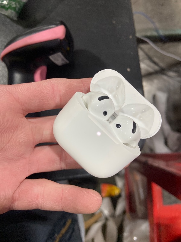 Photo 1 of Apple AirPods 4 Wireless Earbuds, Bluetooth Headphones, with Active Noise Cancellation, Adaptive, Transparency Mode, Personalized Spatial Audio, USB-C Charging Case, Wireless Charging, H2 Chip