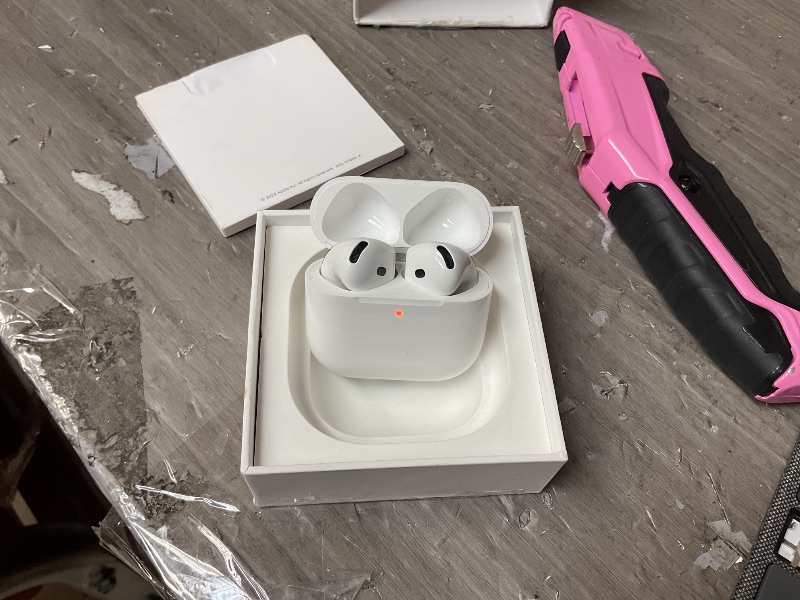Photo 1 of Apple AirPods 4 Wireless Earbuds, Bluetooth Headphones, with Active Noise Cancellation, Adaptive, Transparency Mode, Personalized Spatial Audio, USB-C Charging Case, Wireless Charging, H2 Chip
