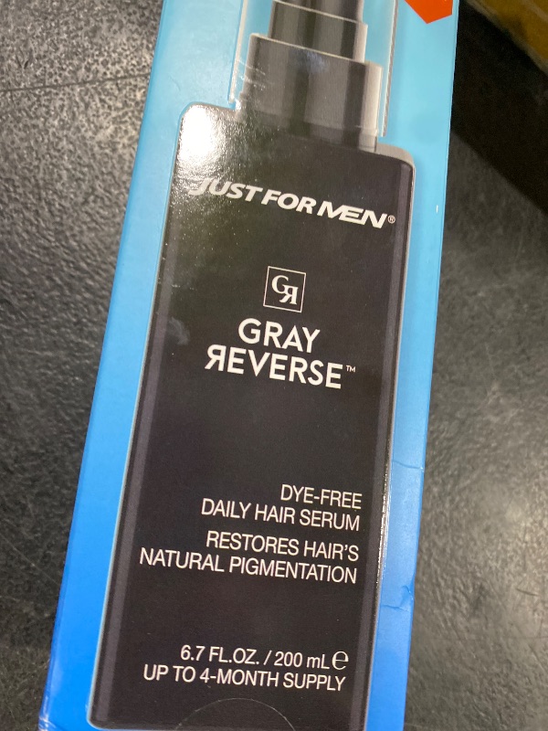 Photo 1 of Just for Men Gray Reverse Daily Hair Serum, Gradually Reduces Gray Hair, Easy Dye-Free Serum, 6.7oz