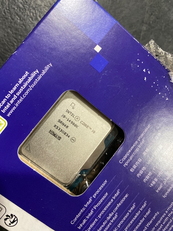Photo 1 of Intel® Core™ i9-14900K Desktop Processor 24 cores (8 P-cores + 16 E-cores) up to 6.0 GHz