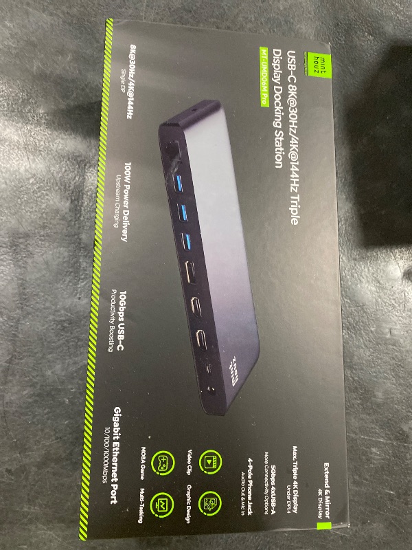 Photo 1 of Minthouz 12 in 1 Docking Station with 100W Charging, Triple Display, 1000Mbps LAN Port, Laptop Docking Station Monitor 8K@30Hz or 4K@144Hz, 4X USB-A, 2X USB-C, Ethernet Port, for Windows Mac Chrome