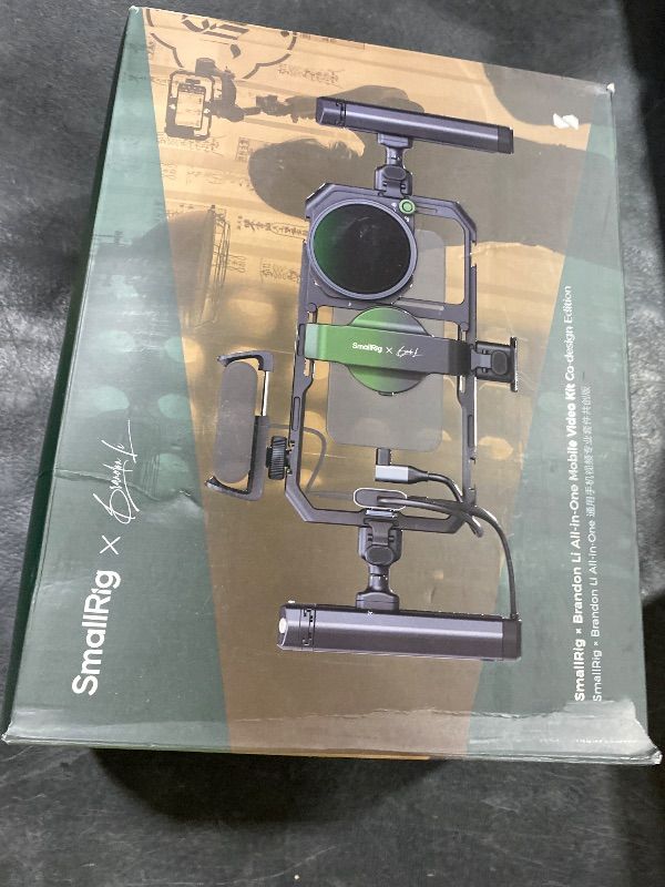 Photo 1 of SmallRig x Brandon Li All-in-One Mobile Video Kit, Quick Release Universal Phone Video Rig Kit for iPhone for Samsung for Pixel, with Wireless Rotatable Handles for M.2 SSD w 67mm VND Filter - 4596