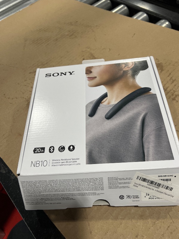 Photo 1 of Sony SRS-NB10 Wireless Neckband Bluetooth Speaker Comfortable and Lightweight with Technology to Work from Home, Built-in mic, 20 Hours of Battery Life, and IPX4 Splash-Resistant- Charcoal Gray