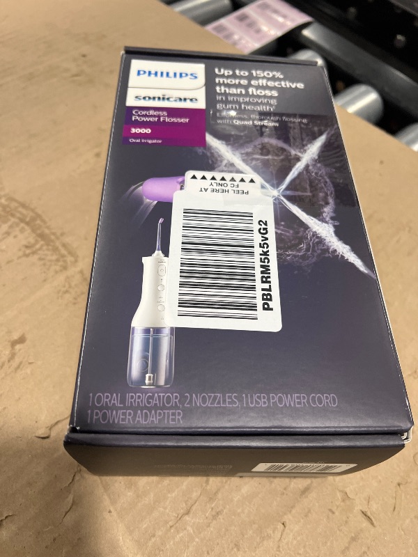 Photo 1 of Philips Sonicare Cordless Power Flosser 3000 - Water Flosser with Innovative Quad Stream Technology, Oral Irrigator with 2 Flossing Modes and 3 Pressure Levels, IPX7 Waterproof, White, HX3826/21