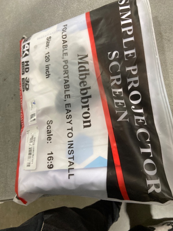 Photo 1 of Mdbebbron 120 inch Projector Screen 16:9 Foldable Anti-Crease Portable Projector Movies Screens for Home Theater Outdoor Indoor Support Double Sided Projection