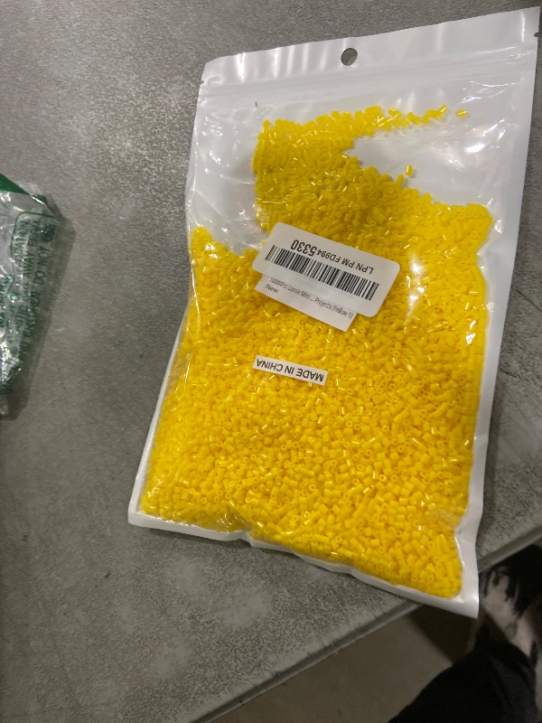 Photo 1 of 10000Pcs Loose Mini Fuse Beads 2.6mm Bulk Refill Kit Stress Relief Pixel Art 3D Craft Melting Beads for DIY Decor Crafts Creative Handmade Projects (Yellow 1)