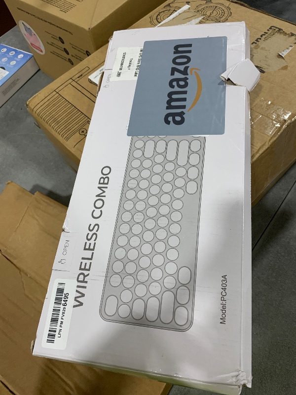 Photo 1 of Wireless Keyboard and Mouse, Silent Keyboard Mouse Combo, Full-Sized Colorful Typewriter Keyboard with Round Keycaps, 2.4G Cute Mouse Compatible with PC/Laptop/Computer(Milk Tea)