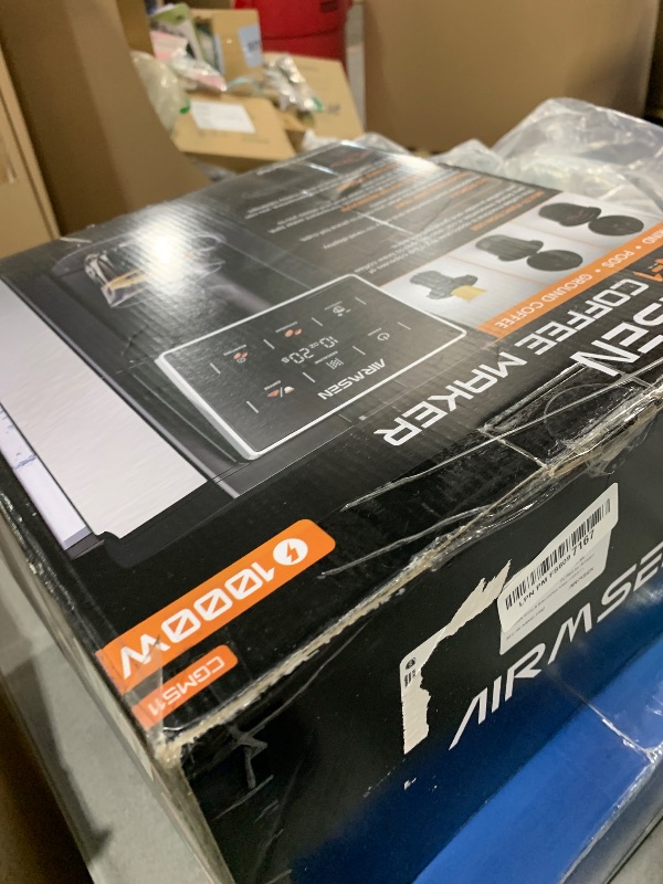 Photo 1 of NON FUNCTIONAL - PARTS ONLY -------------------------------------------AIRMSEN Grind & Brew Coffee Maker with Built-in Grinder (2026 Model) - Single-Serve, Compatible with K-Cup Pods & Ground, 1000W Fast 6-14oz Brewer, Descaling Alert, Touchscreen & 50oz 