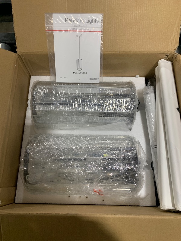 Photo 1 of **MAJOR DAMAGE** SOLD FOR PARTS** zhllmq Black Pendant Lighting Modern Pendant Light Mini Crystal Chandeliers,Adjustable Pendant Light Fixture for Kitchen Island Dinning Room Corridor Bedroom(Black 2-Pack)