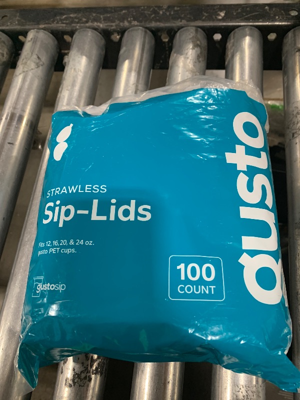 Photo 1 of [100 Count] Crystal Clear Strawless PET Plastic Lids for 12, 16, 20 & 24 oz. Milkshake Cups