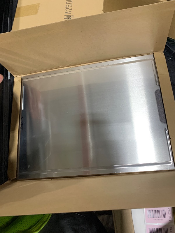 Photo 1 of 100% Pure Titanium Cutting Boards with Juice Groove, Metal Chopping Boards for kitchen Double-Sided Non-Toxic Cutting Borad Meat, Vegetables and Fruits, Dishwasher Safe, Grey (18 * 12in?