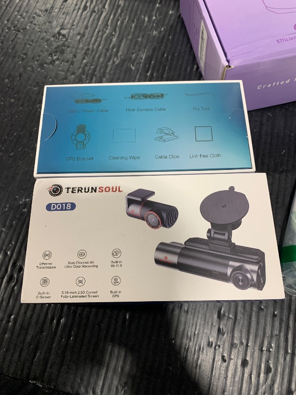 Photo 1 of TERUNSOUl 4K+4K+1080P Dash Cam Front and Rear with Cabin, Free 128GB Card Included, WiFi 6 - up to 20MB/s, IR Night Vision, Built-in GPS, G-Sensor, 170°Wide Angle, 24H Parking Mode, Support 512GB Max