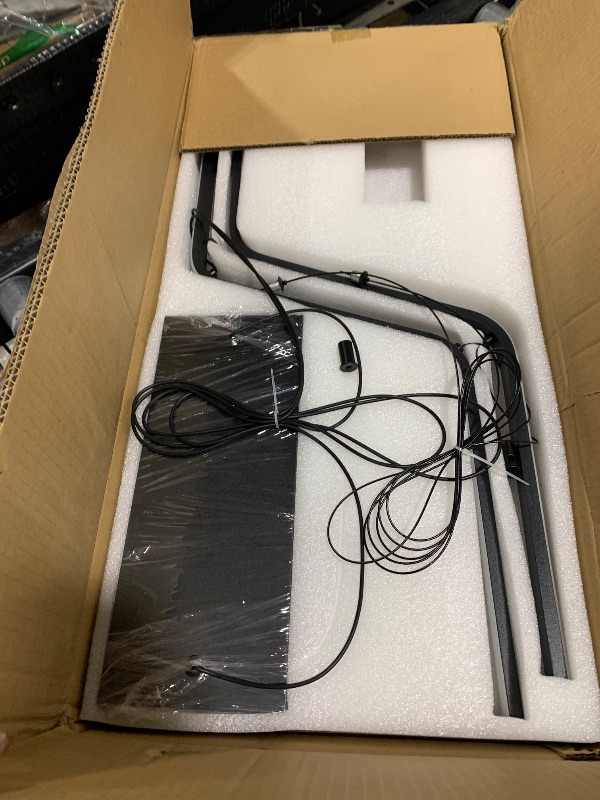 Photo 1 of Matven LED Modern Linear Pendant Lights, Dimmable LED Hanging Chandelier Fit Dining Room Kitchen Island, 3000K-6000K with Remote Contro Bright Light Fixture (Black, 47.2IN)