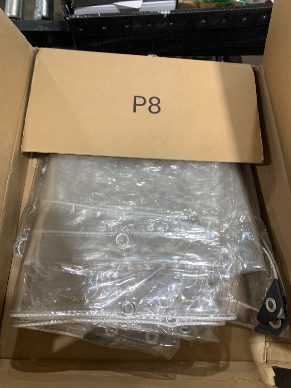 Photo 1 of 10 x 10FT Outdoor Clear Tarp Curtain Waterproof Wind-Proof 24 Mil Transparent Vinyl Tarp for Patio Pergola Garden Canopy Rainproof Anti-Tear PVC Thick Cover with Grommets