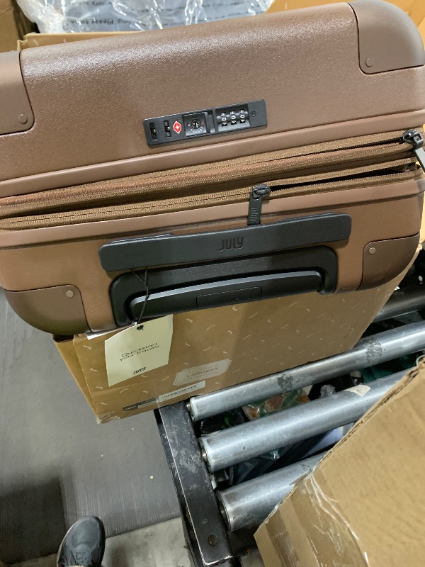 Photo 1 of July Carry On Max Expandable - 24" Airline Approved Carry On Luggage with Travel Tote, Rolling Suitcase for Men & Women - TSA Lock Spinner Suitcase, Silent Wheels, Expansion Zip - Dark Brown