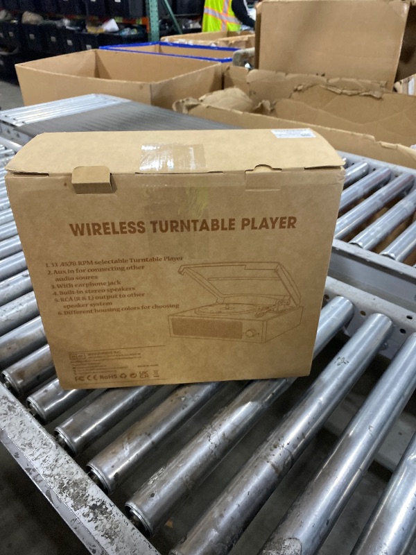 Photo 1 of Vinyl Record Player Turntable with Built-in Bluetooth Receiver & 2 Stereo Speakers, 3 Speed 3 Size Portable Retro Record Player for Entertainment and Home Decoration