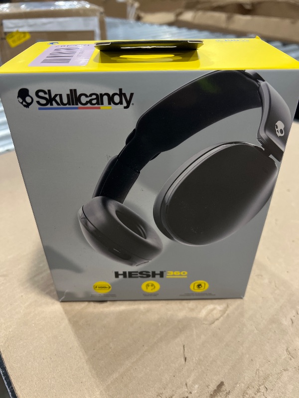 Photo 1 of Skullcandy Hesh 360 Wireless Over-Ear Bluetooth Headphones, Up to 100 Hours Battery, Noise Isolating Fit, Flat-Folding Collapsible Design, Microphone iPhone Android - True Black