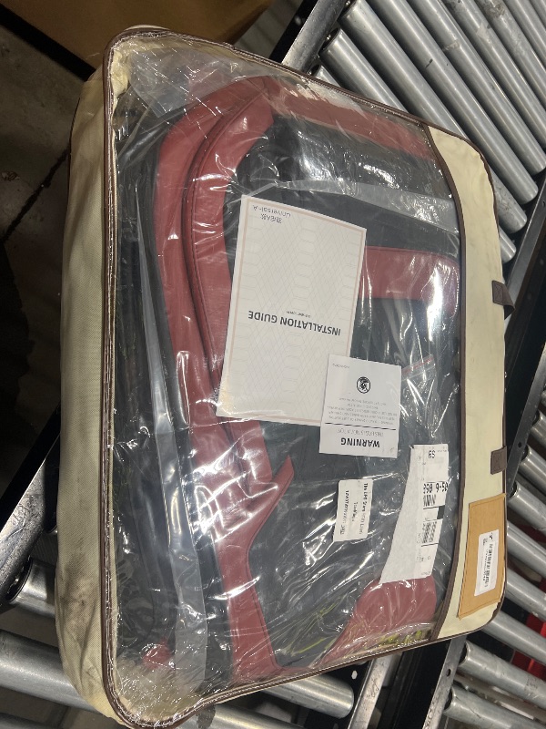 Photo 1 of FREESOO Black Red Car Seat Covers Full Set - Faux Nappa Leather Seat Covers for Cars, Breathable Waterproof Front Seats with Lumbar Support and Rear Seat Cover, Fit for Automotive Sedans SUVs Pickups