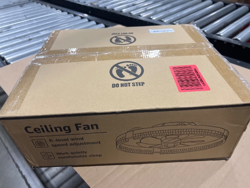 Photo 1 of LEDIARY Flush Mount Ceiling Fan with Lights and Remote, 19.7'' Low Profile, 3000-6000K Dimmable Fandelier, 6 Wind Speeds, White Modern LED Fan Light for Bedroom