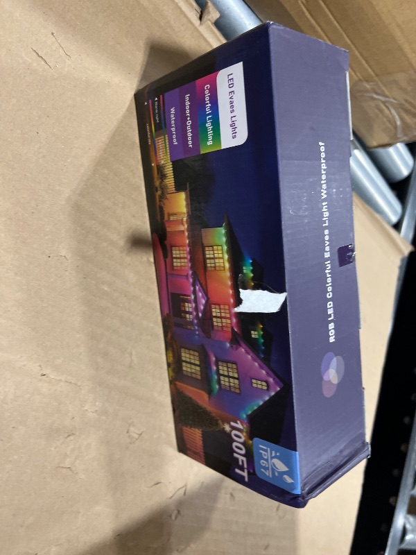 Photo 1 of 100FT Permanent Outdoor Lights for House, 2025 RGB LED Waterproof Christmas Lights Outdoor with Smart APP Remote Control, Outside Eaves Lighting House Decor for Holiday, Halloween, Roof, Party, Daily