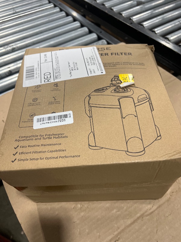 Photo 1 of PONDFORSE 172GPH Canister Filter, External Aquarium Filter Ultra-Quiet Water Circulation Cleaning Machine with Media for Fish Tanks and Aquariums Up to 30 Gallons (172GPH)