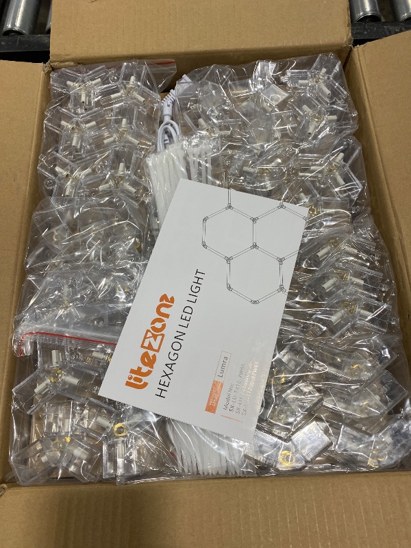 Photo 1 of Litezone Hexagon Garage Lights: 329W 11 Grids Hexagon LED Lights - Easy Install 6500K Super Bright Honeycomb Lights Ceiling for Garage, Warehouse, Car Detailing Shop, Exhibition Hall, Gym