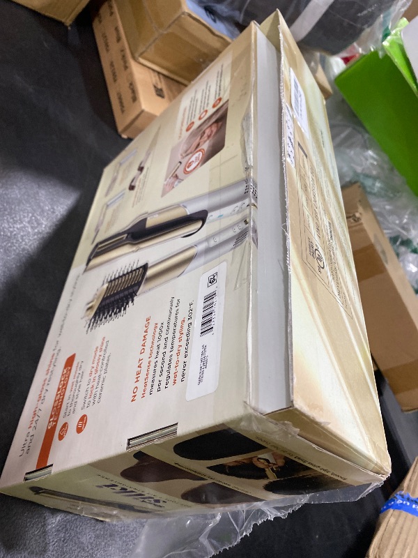 Photo 1 of Shark Glam Ceramic & Powerful Air Styling & Drying System, with Silki Straightener & Shark Glossi Air Glosser, for Drying, Curling, Straightening & Glossing, Gold, HD6051S (Straight & Wavy Hair)