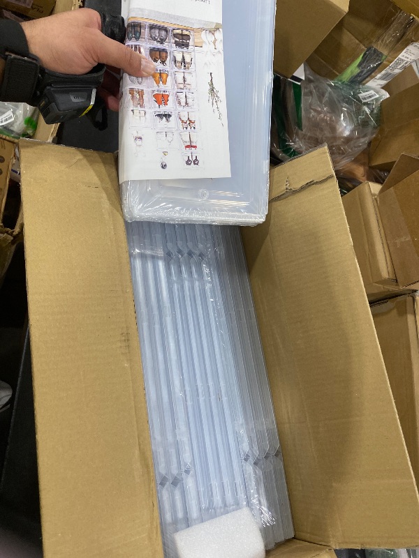 Photo 1 of Amllas 12 Pack Clear Shoe Boxes Stackable,Shoe Storage Boxes for Closet,Sturdy Shoe Box Storage Containers with Clear Door,Sneaker Storage,Easy to Assemble,Fit up to US Size 12(13.8”x 9.84”x 7.1”)