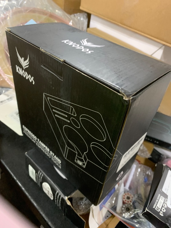 Photo 1 of KNODOS 58mm Tamper Station V3 Walnut Portafilter Holder Compact Espresso Organizer with Multi Accessory Storage Espresso Machine Accessories for Coffee Bar