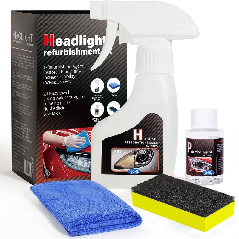 Photo 1 of FAVIRZCE Car Headlight Restoration Kit: Cleaner Restore Headlamp Clear from Yellowing & Oxidation in Minutes Waterproof Gloss Finish for Automotive Trucks RVs Motorcycles