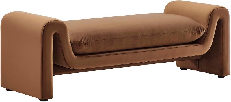 Photo 1 of Modway EEI-6380-BRN Waverly Performance Velvet Bench, Brown