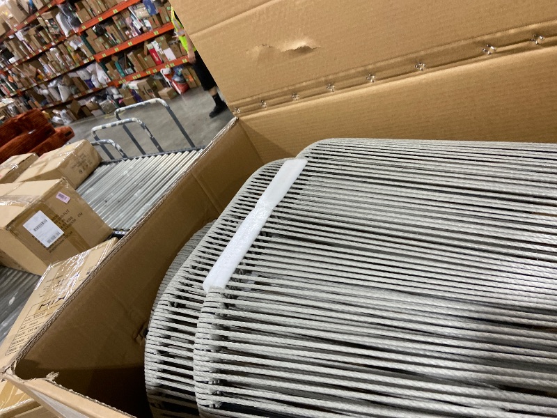 Photo 1 of EAST OAK Breezeway Patio Furniture Set, 3-Piece Outside Bistro Set Handwoven Rattan Wicker Chairs with Waterproof Cushions, Tempered Glass Table, Outdoor Conversation Set, Light Grey & Dark Grey