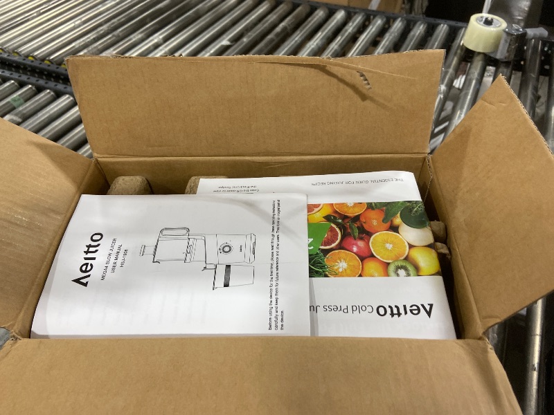 Photo 1 of Cold Press Juicer with Whole Feed Chute, Aeitto Masticating Juicer Machines, Juice Extractor Machine Easy to Clean, High Juice Yield, For Whole Vegetables and Fruits, Easy to Assemble, Onyx Black