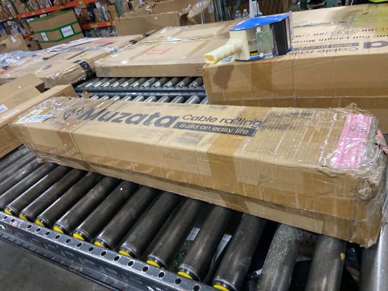 Photo 1 of Muzata 4Pack Black Cable Railing Post 42 Inch 42"x2"x2" Level Drilled Surface Mount T304 Stainless Steel Cable Railing System Kit Indoor Outdoor with Paper User Guide PS01 BH4L