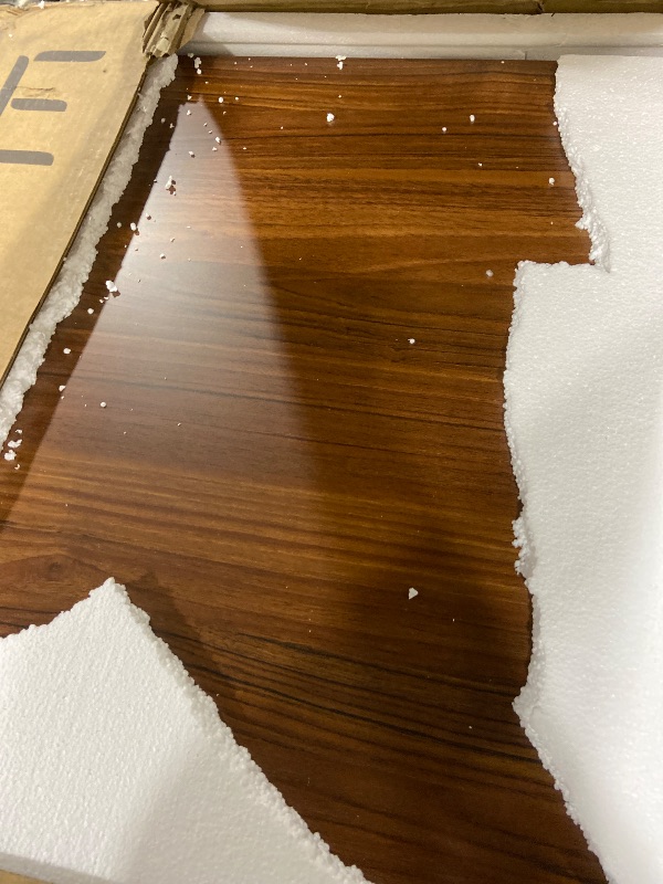 Photo 1 of Mid-Century Long Desk Table - 63" Simple Modern Extra Long 2-Person Wood Computer Workstation for Home Office Work in Walnut, 63" W x 24" D