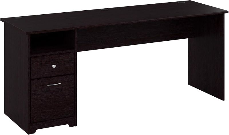 Photo 1 of Bush Home Cabot 72W Computer Desk with Drawers in Espresso Oak