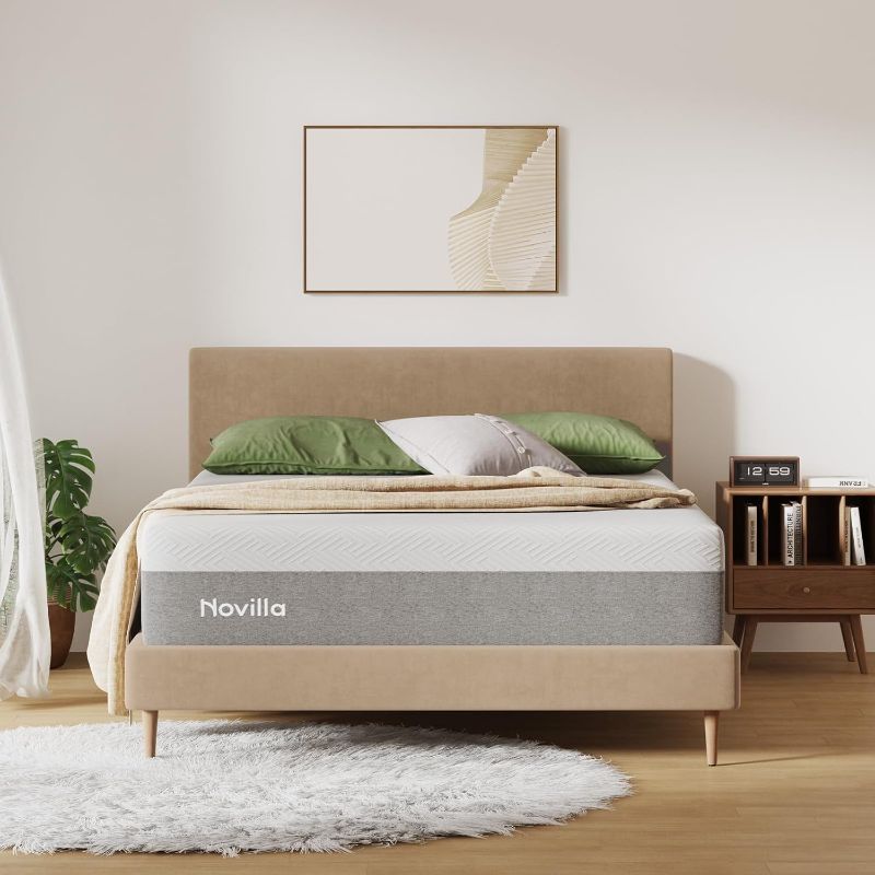 Photo 1 of Novilla Queen Size Mattress, 12 Inch Gel Memory Foam Mattress for Cool Night & Pressure Relief, Medium Plush Feel with Motion Isolating, Bliss