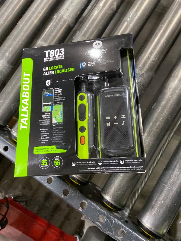 Photo 1 of Motorola Solutions T803 Waterproof IP54 Two Way Radio Walkie Talkie 35 mi. Bluetooth w/Charging Dock 2-Pack (Lime Green)