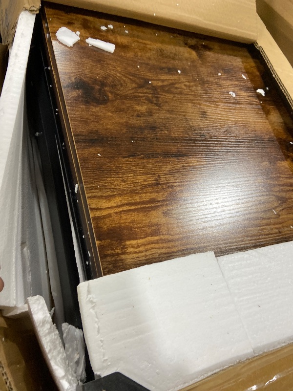 Photo 1 of LITTLE TREE 70.9 Inch Large Dining Table Rectangular Kitchen Furniture for 6 to 8 People, Brown+Black